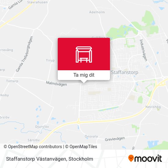 Staffanstorp Västanvägen karta