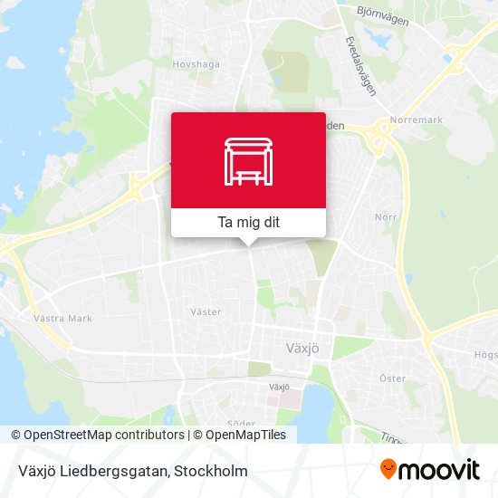 Växjö Liedbergsgatan karta