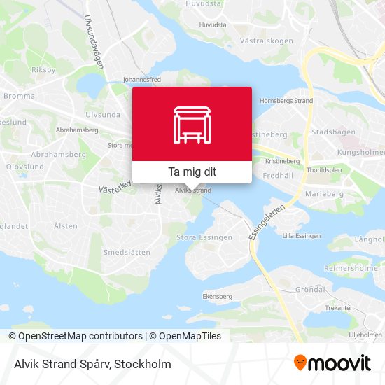 Alvik Strand Spårv karta