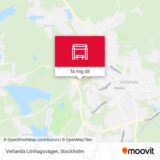 Vetlanda Lövhagsvägen karta