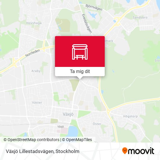 Växjö Lillestadsvägen karta
