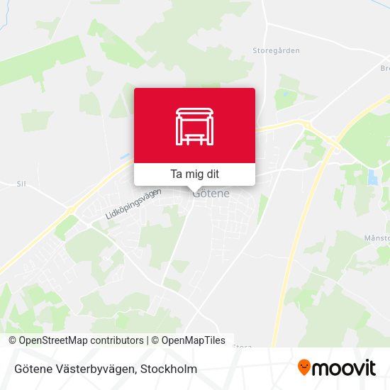 Götene Västerbyvägen karta
