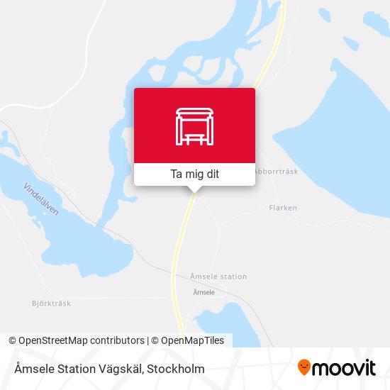 Åmsele Station Vägskäl karta