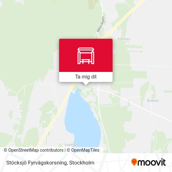 Stöcksjö Fyrvägskorsning karta