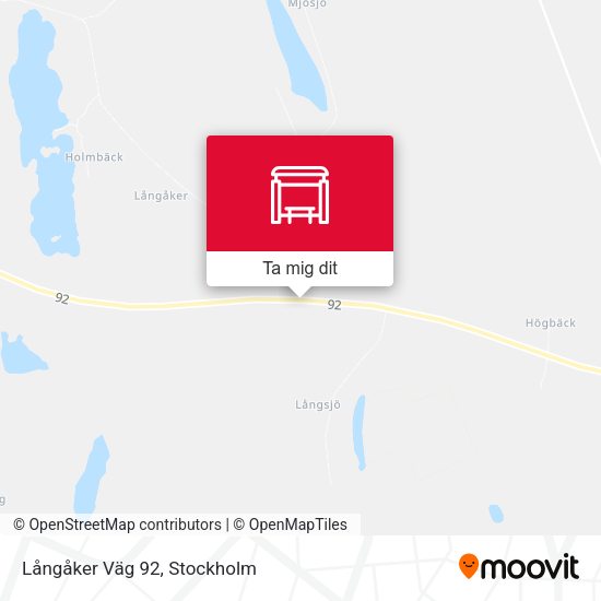 Långåker Väg 92 karta