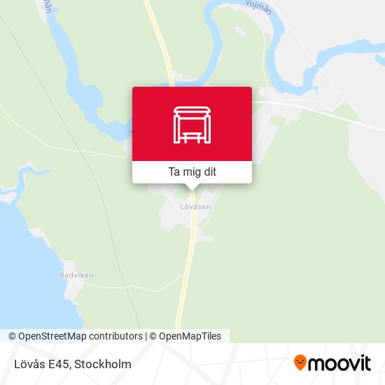 Lövås E45 karta