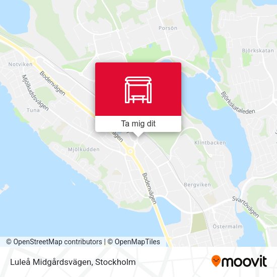 Luleå Midgårdsvägen karta