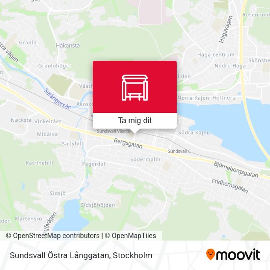 Sundsvall Östra Långgatan karta