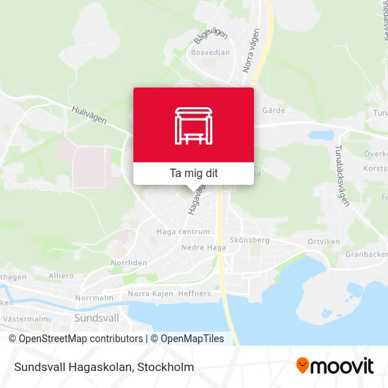 Sundsvall Hagaskolan karta