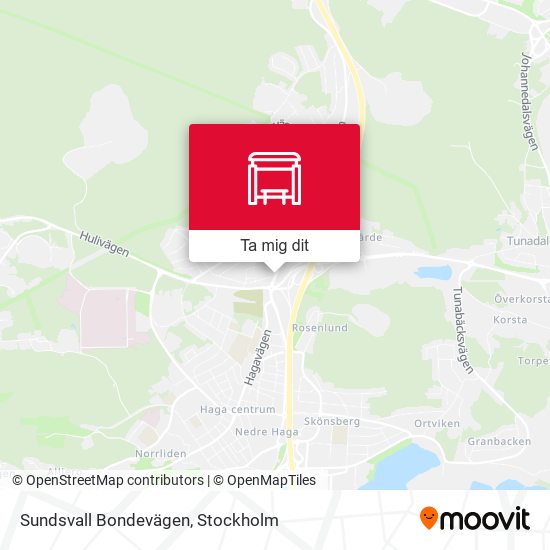 Sundsvall Bondevägen karta