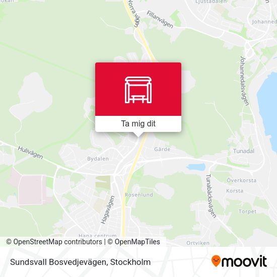 Sundsvall Bosvedjevägen karta