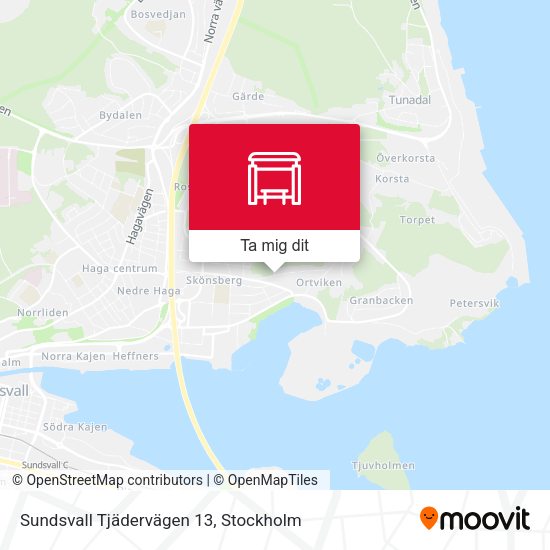 Sundsvall Tjädervägen 13 karta