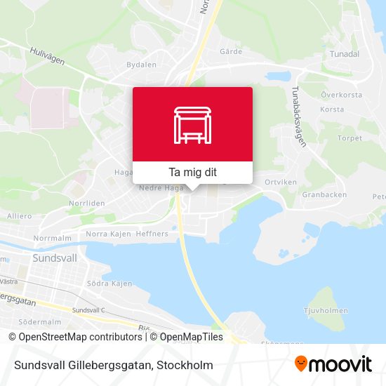 Sundsvall Gillebergsgatan karta