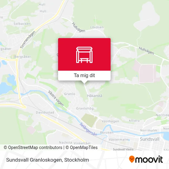 Sundsvall Granloskogen karta
