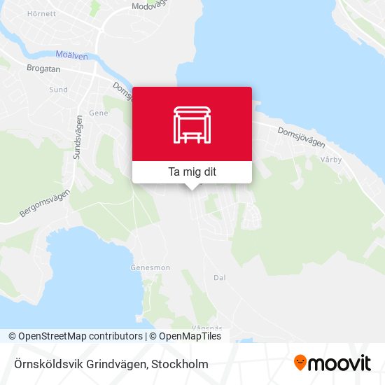 Örnsköldsvik Grindvägen karta