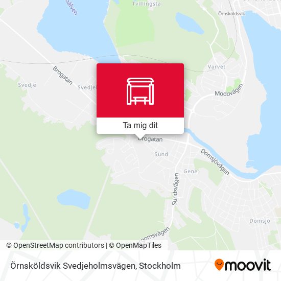 Örnsköldsvik Svedjeholmsvägen karta