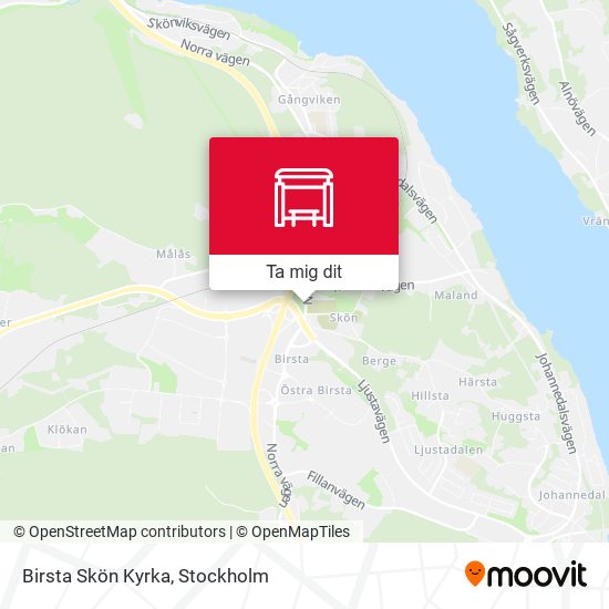 Birsta Skön Kyrka karta