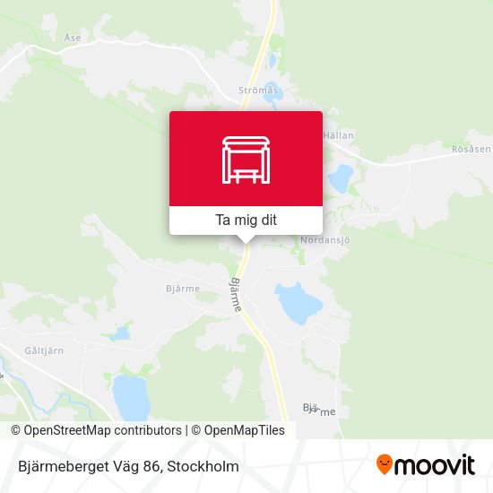 Bjärmeberget Väg 86 karta