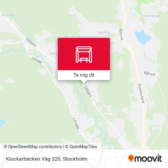 Klockarbacken Väg 320 karta