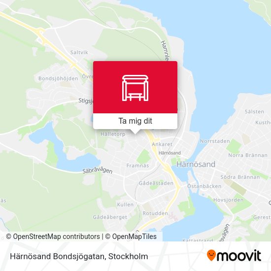 Härnösand Bondsjögatan karta