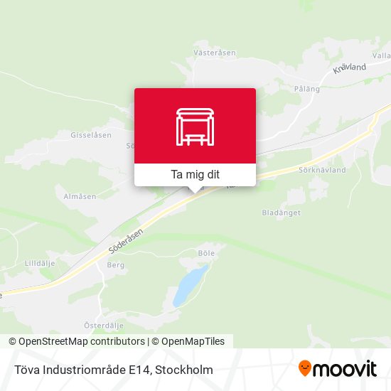 Töva Industriområde E14 karta