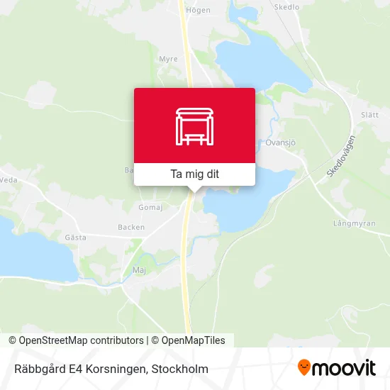 Räbbgård E4 Korsningen karta