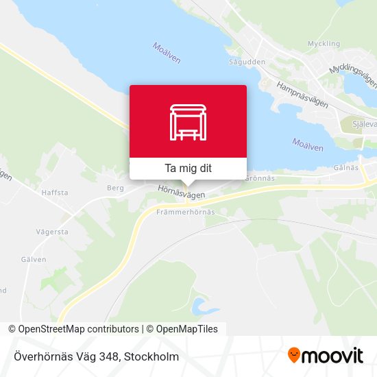 Överhörnäs Väg 348 karta