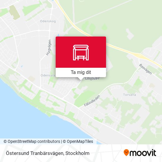 Östersund Tranbärsvägen karta