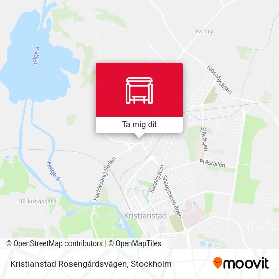 Kristianstad Rosengårdsvägen karta