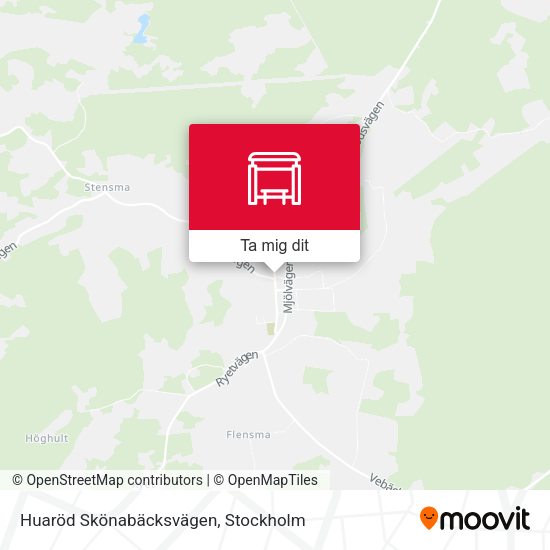 Huaröd Skönabäcksvägen karta