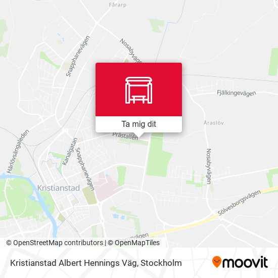 Kristianstad Albert Hennings Väg karta