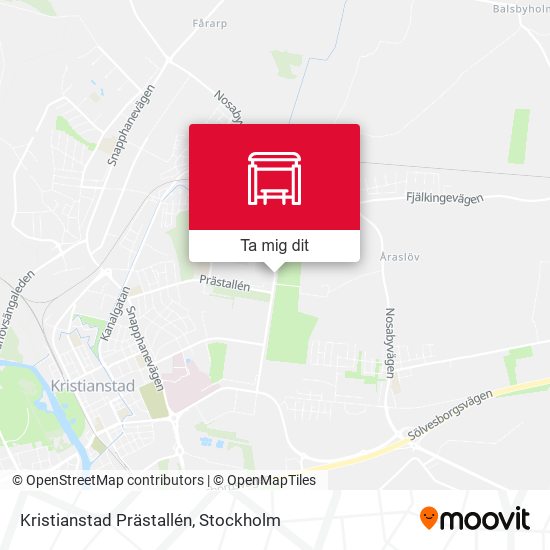 Kristianstad Prästallén karta