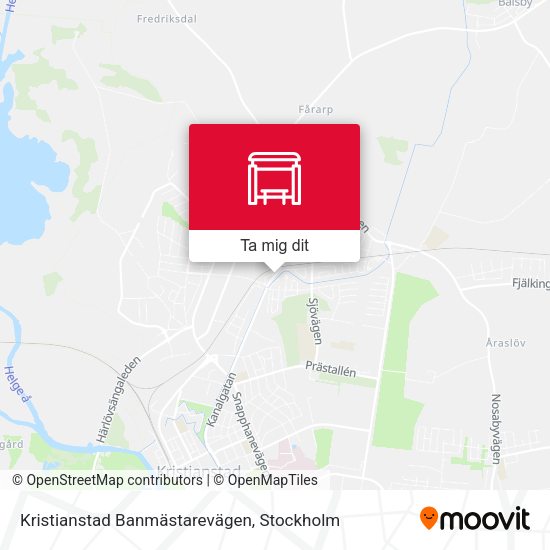 Kristianstad Banmästarevägen karta