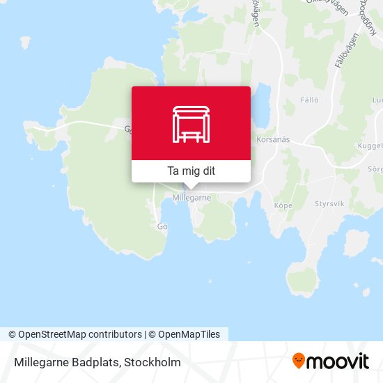 Millegarne Badplats karta
