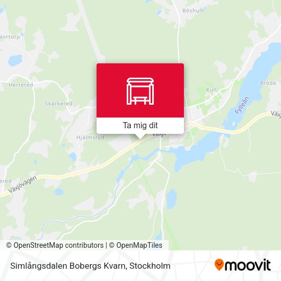 Simlångsdalen Bobergs Kvarn karta