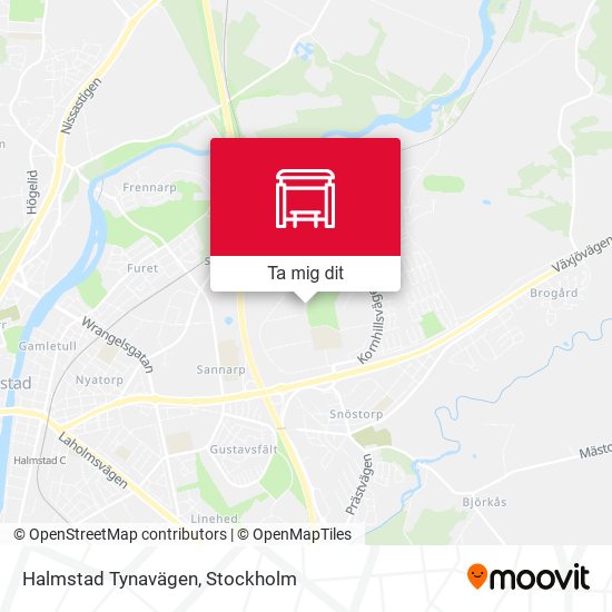 Halmstad Tynavägen karta