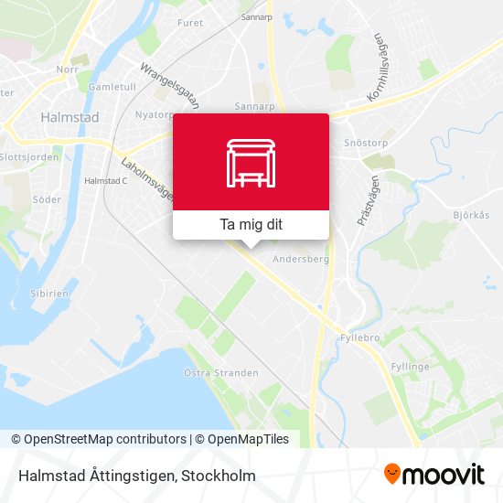 Halmstad Åttingstigen karta