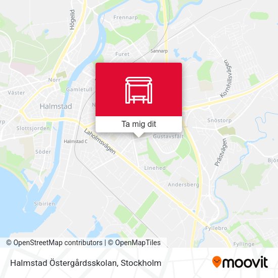 Halmstad Östergårdsskolan karta