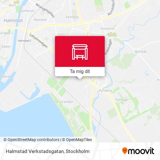 Halmstad Verkstadsgatan karta