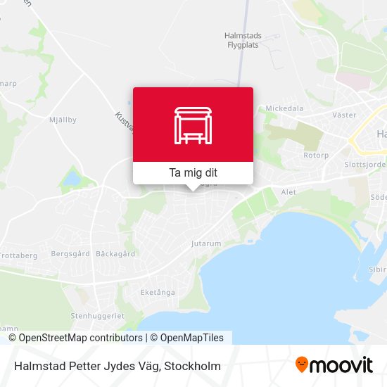 Halmstad Petter Jydes Väg karta