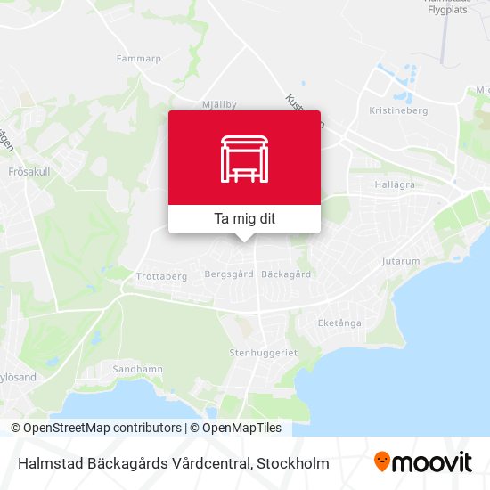 Halmstad Bäckagårds Vårdcentral karta