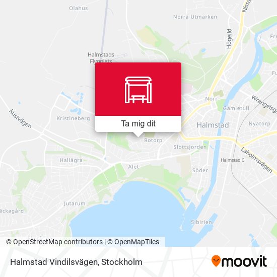 Halmstad Vindilsvägen karta