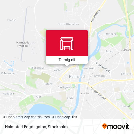 Halmstad Fogdegatan karta