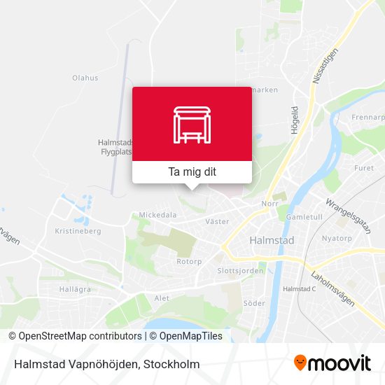 Halmstad Vapnöhöjden karta