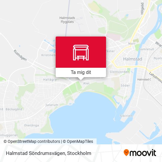 Halmstad Söndrumsvägen karta