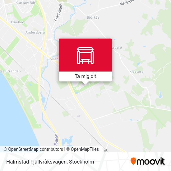 Halmstad Fjällvråksvägen karta