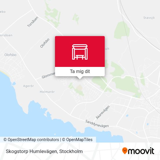 Skogstorp Humlevägen karta