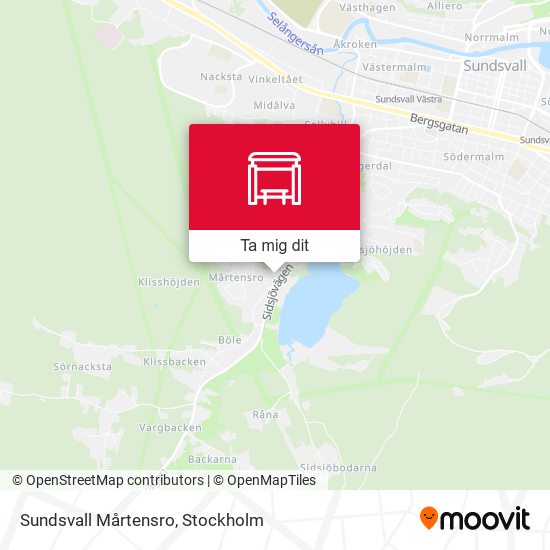 Sundsvall Mårtensro karta