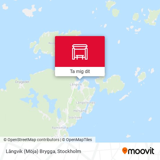 Långvik (Möja) Brygga karta