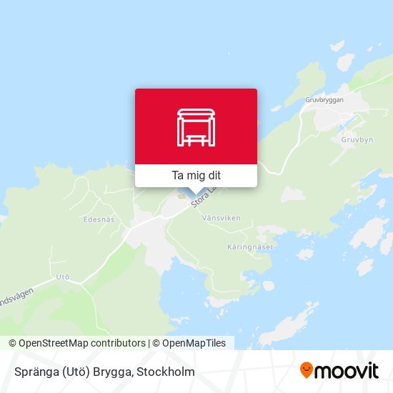 Spränga (Utö) Brygga karta